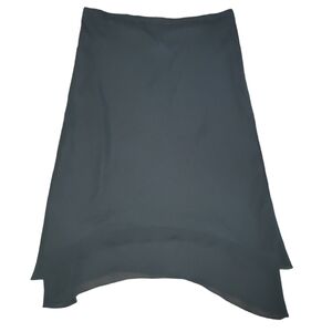 MSK women's assemestrical handkerchief hem black skirt size L
